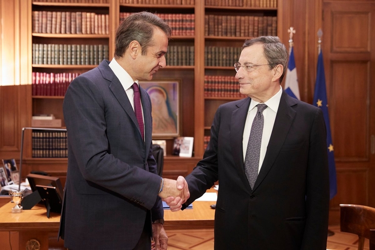 Η πορεία της ελληνικής και ευρωπαϊκής οικονομίας στο επίκεντρο της συνάντησης Μητσοτάκη – Ντράγκι