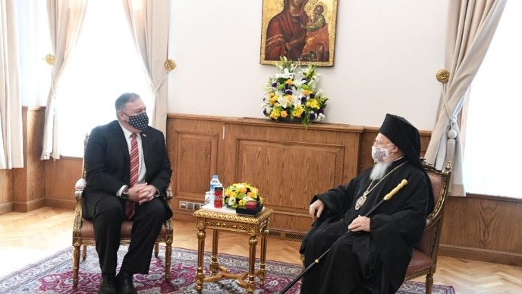 Στην Τουρκία ο Πομπέο – Συνάντηση με τον Οικουμενικό Πατριάρχη Βαρθολομαίο