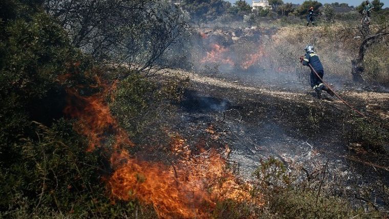 Με ενίσχυση των πυροσβεστικών δυνάμεων συνεχίζεται η κατάσβεση της πυρκαγιάς στη Λύρα