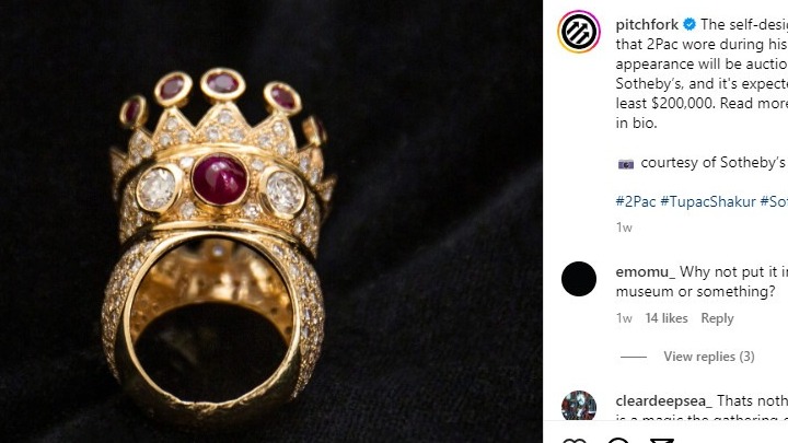 Στο σφυρί το δαχτυλίδι που σχεδίασε ο θρύλος της ραπ Tupac Shakur