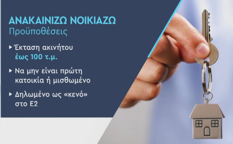 Οι προϋποθέσεις για το  «Ανακαινίζω – Νοικιάζω»